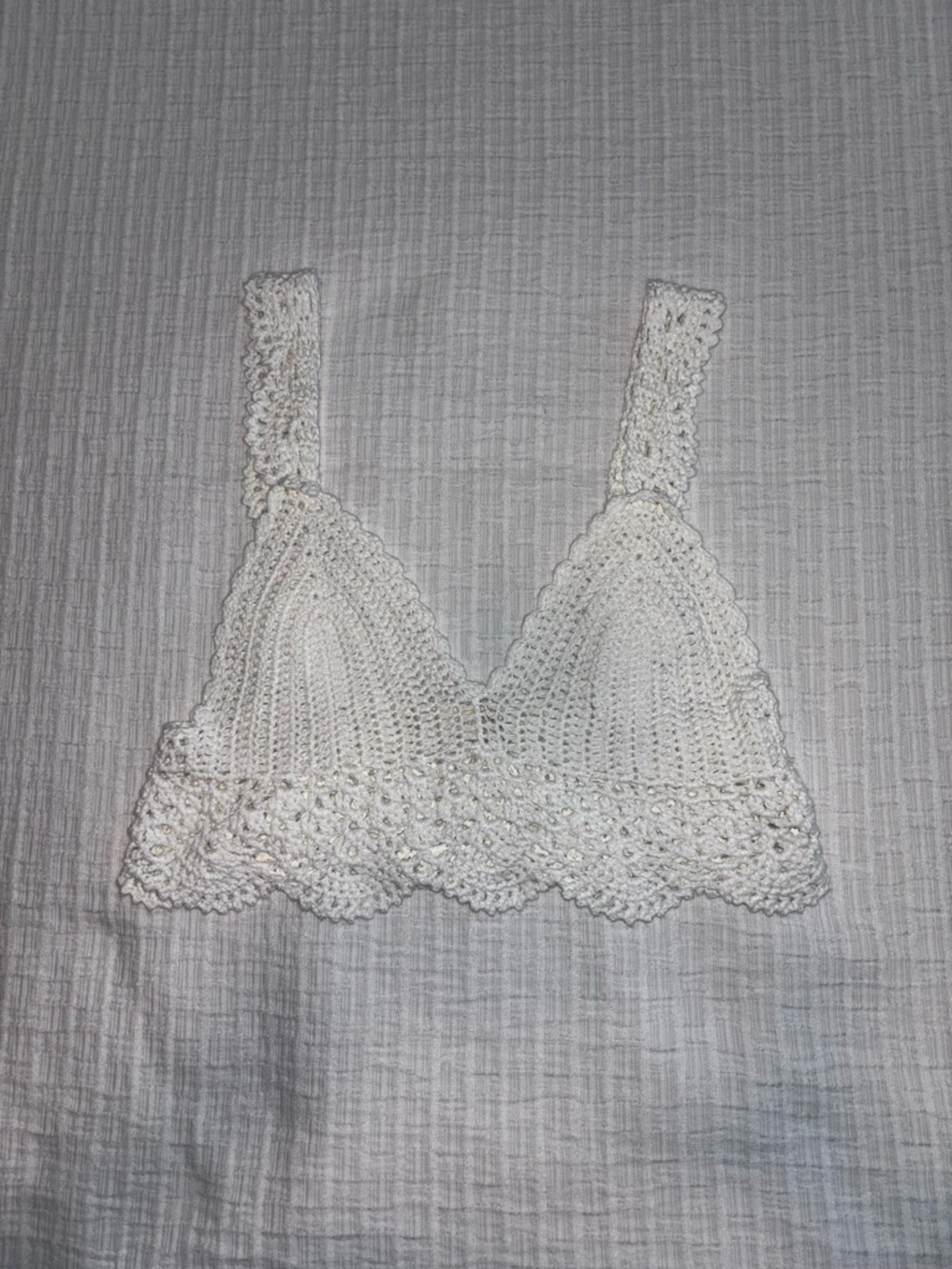 ALTAR'D STATE Ivory Crochet Ruffle
Strap Crop Top Boho Festival - Size S/M